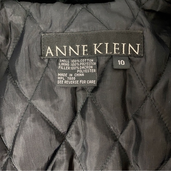 Anne Klein Womens Coat Size 10 (M) Black Velvet Dupont Thermolite Insulation - Picture 8 of 9
